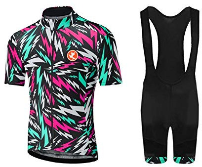 Uglyfrog Herren Fahrradtrikot Set Sport & Freizeit/Radsport/Bekleidung Fahrrad Anzug Fahrradbekleidung Trikot Kurzarm + Radhose mit 3D Sitzpolster Kurze Anzüge DEQTTao06