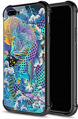 CARLOCA Compatible with iPhone 8 Case,Rainbow Dragon iPhone 7 Cases iPhone SE 2020 Cases for Men Boys,Graphic Design Shockproof Anti-Scratch Hard Back Case for iPhone 7/8/SE2