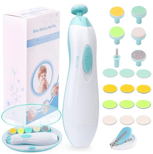 20 in 1, tagliaunghie elettrico per bambini, lima per unghie elettrica per neonati, neonati, neonati, bambini, adulti, cura delle unghie, smalto per unghie, luce