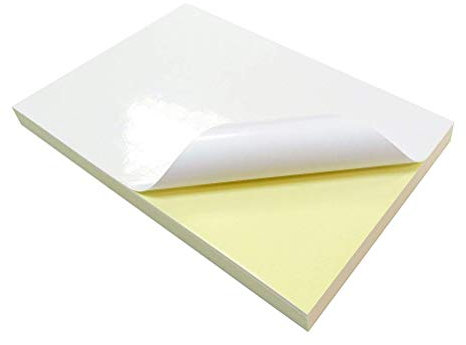 Papel Adhesivo A4,20 Hojas Papel Brillante de Blanco,Satinado Etiquetas Adhesivas,A4 Papel de Autoadhesivo para Impresora LaserPapel de Impresión de Etiquetas para Suministros de Oficina