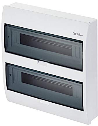 Elektro-Plast Boîte à fusibles avec couvercle transparent IP40 - Montage en saillie - 36 modules - 2 rangées