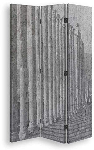 Wandtrenner Raumteiler Antiquität 110x170 cm Paravent beidseitig 3 TLG Muster Grau