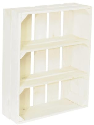 CHICCIE 3 Set Holzregal Schmalhanz 50x40x15cm - Weiß 2X Kurzes Regal