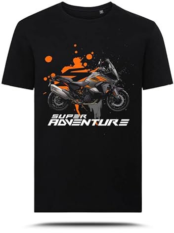 AZgraphishop T-Shirt con Grafica 1290 Super Adventure S 2021 On Black Splatter Style TS-KT-006 (M, Nero)