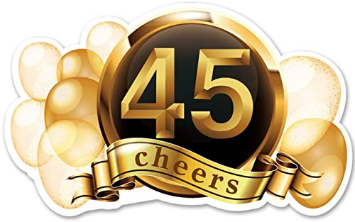 Party-Einladungen zum 45. Geburtstag mit Umschlägen, 20 Stück Happy 45th Einladungen 45 Jahre Geburtstag Jahrestag Party Einladungen Supplies Favors, doppelseitig schwarz und gold