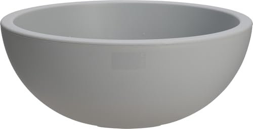 Muddy Hands 40cm Large Grey Bowl Plant Pot Indoor Home Outdoor Garden Round Plastic Flower Planter Water Feature