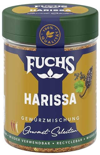 Fuchs Gewürze Gourmet Selection Naher Osten/Afrika - Harissa Gewürzmischung, nachfüllbarer Gewürz Mix, zum Würzen von Reisgerichten, Couscous, Saucen und Suppen, vegan, Bunt, 60 g