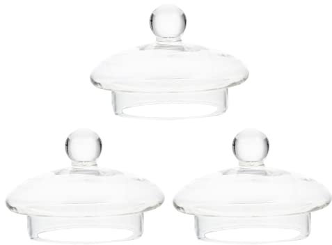 Luxshiny 3 pcs Glass Teapot Replacement Lid - Replacement Lid Teapot Strainer Covers for Home Kitchen Teapots（7.5cm）
