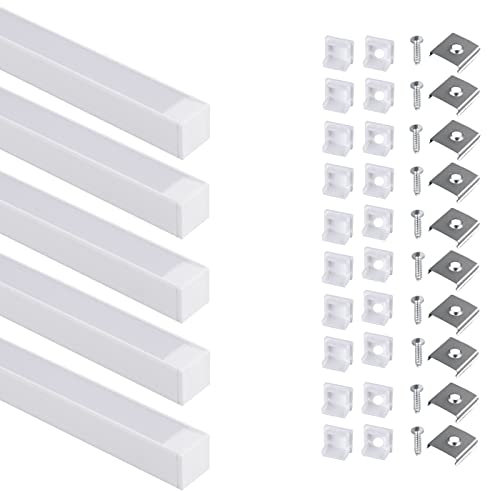 5x1m, Aufbau Aluminiumprofil 14x13 weiß, für LED Lichtband