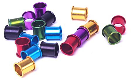 Teensery 50 Pcs Multi-Colored Aluminum Ring 8mm Bird Leg Bands for Pigeon Parrot Chicks Lovebirds Small Poultry