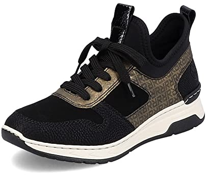 Rieker Damen Sneaker Schwarz/Bronze, Schuhgröße:EUR 40