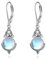 Keltischer Knoten Irischer Mondstein Ohrringe 925 Sterling Silber Mondstein Hängend Ohrringe Ohrhänger Trinity Knot Ohrringe Schmuck für Damen