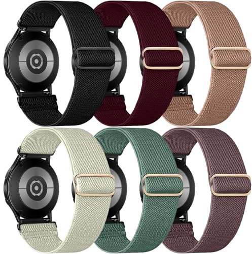 chinbersky 20mm Elastisches Nylon Armband für Samsung Galaxy Watch 5/ 4 40mm 44mm/ 4 Classic 42mm 46mm/Active 2 40mm 44mm/Watch 3 41mm/ Active 2,für Garmin Vivoactive 3
