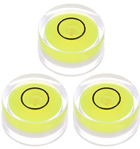 sourcing map 3 niveles de burbuja redondos de 19 x 10 mm, mini niveles de burbuja circular para nivelar cámara, trípode, telescopio, taller, tocadiscos, marco de fotos, color lima