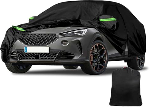 Autoabdeckung Vollgarage Kompatibel mit Cupra Formentor 2020-2024, Allwetter Heavy Auto Abdeckplane mit Reißverschluss und Winddichtem Gurt, Staubdicht Wasserdicht Autogarage Abdeckung Outdoor Winter