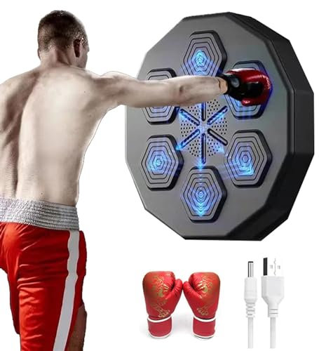 Machine de Boxe Électronique Musicale Murale, Cible Lumineuse Rechargeable, Équipement Adapté Aux Enfants et Aux Adultes