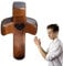 Linsition Geschnitztes Holzkreuz | Cr-OSS My Heart Olivenholz Motivationsgeschenke Handschmeichler Kreuz | Ergonomisches Trost- & Gebetskreuz | Ideal Für Die Hosentasche Oder Unterwegs
