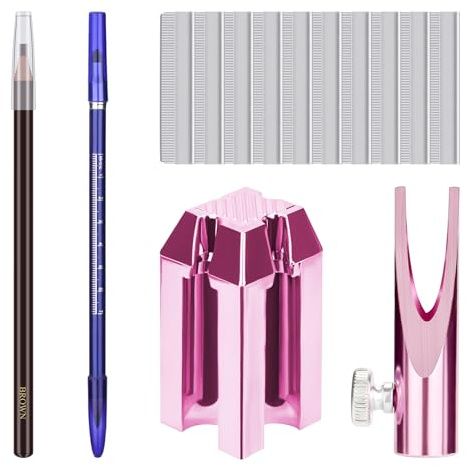 ATOMUS Eyebrow Makeup Sharpener Set 0.8cm and 1cm pencil Sharpener 10pcs Eyebrow Trimmer Brown and Black Eyebrow Pencil Set for Makeup and Microblading eyebrow