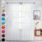 Youleyar 2 Set Sheer Transparente Gardine aus Voile Polyester Stab-Taschenfenster Transparent Vorhänge Wohnzimmer Dekoration für Schlafzimmer W140 X H245 cm Weiß
