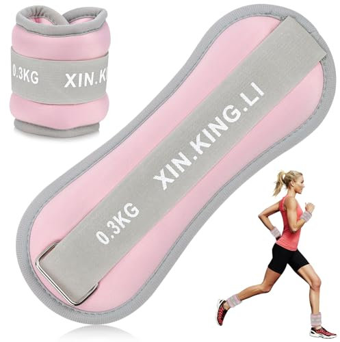 WPPQWP XIN.KING.LI Poids Cheville et Poignet,Bracelet Lesté,Ankle Weights,2 x 0.3kg,Rose, Enfants et Femmes, Pour le Fitness, la Danse, le Pilates, le Yoga, le Jogging