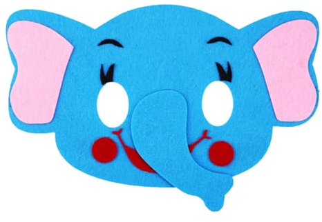 Jtnohx Filz Tiermasken, 10 Stück Halloween Maske für Kinder, Tier Kostüm für Geburtstag Party Supplies(Elefant Masken)
