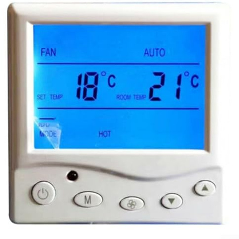 Digital Air Conditioner Thermostats, LCD Display Programmable Temperature Controller With 4 Adjustable Wind Modes, Wall-mounted Control Panel
