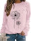 Dresswel Damen Löwenzahn Sweatshirt Langarmshirt Pusteblume Drucken Pullover Herbst Winter Bluse Tops Oberteile(Hellrosa, S)