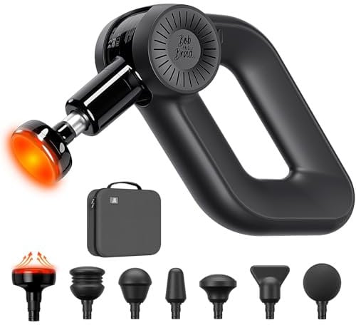 Bob and Brad D6 Pro Plus Massagepistole mit Wärmefunktion, 16 mm Amplitude Muskel Massage Gun, Elektrische Handmassagegerät Perkussive Massage für Sportler Muskelentspannung, Geschenke