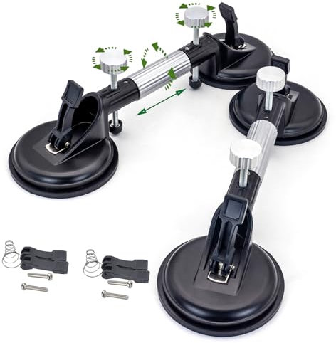 FUGOCOOG 2Pcs Adjustable Seam Setter Worktop Suction Cup Glass Suckers Lifter Clamps 6Inch for Stone Tile Marble Quartz Slab Showerboards Puller Joining and Leveling Installation Tool