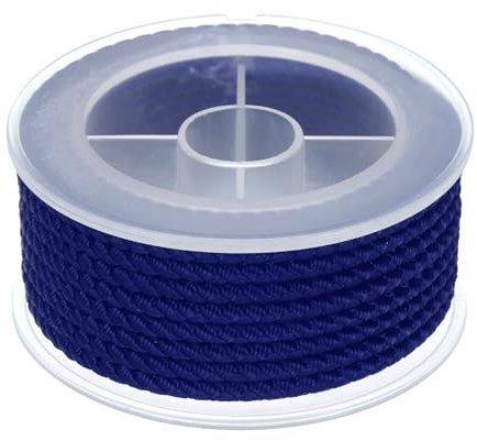 sourcing map Spago di nylon per perline, 3,2 m, elastico intrecciato per bracciali, per la creazione di gioielli fai da te e collane, blu scuro