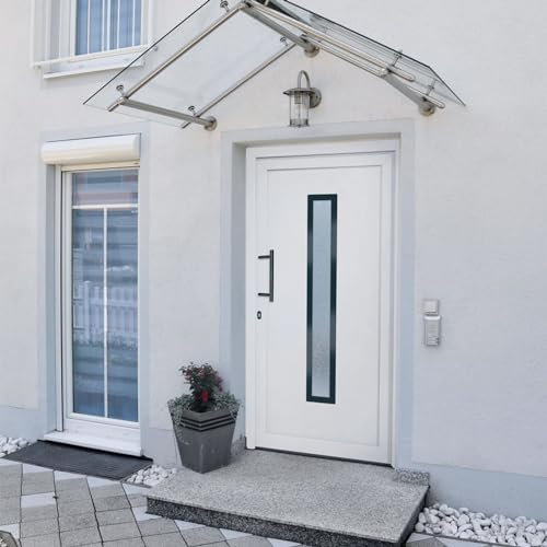 Xichuzi Porta Ingresso Bianca 98x200 cm in PVC,Articoli di ferramenta,Materiali da Costruzione,Porte,Porte di casa-3157075