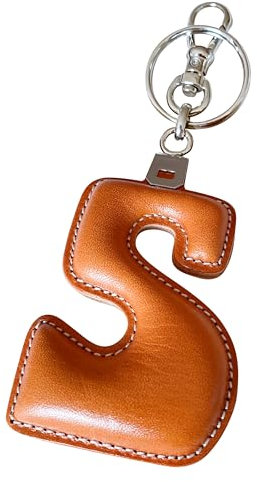 A AINALEM Porte-clés en cuir véritable avec initiale personnalisée - Fait à la main - Porte-clés personnalisé pour homme et femme - Organisateur de clés pour maison, voiture et moto - Artisanat