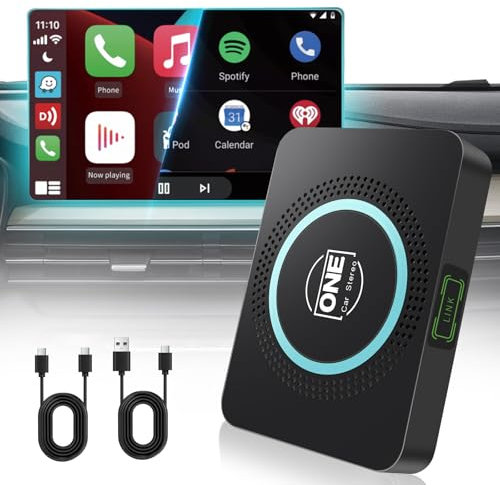 OneCarStereo Magic Box 3.0 CarPlay Ai Box XE Qualcomm 8 core 4+64GB, Wireless CarPlay & Android Auto Adapter Streaming YouTube Netflix Video Apps for Cars with OEM Wired CarPlay, Support GPS TF/SIM