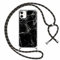 Xylota Coque avec Cordon pour iPhone 11 6,1,Collier Laniere Réglable Étui Transparente Aesthetic Motif Marbre Femmes Filles Dessin Case, Silicone TPU + PC Antichoc Housse Tour de Cou Chaine Cover, 03
