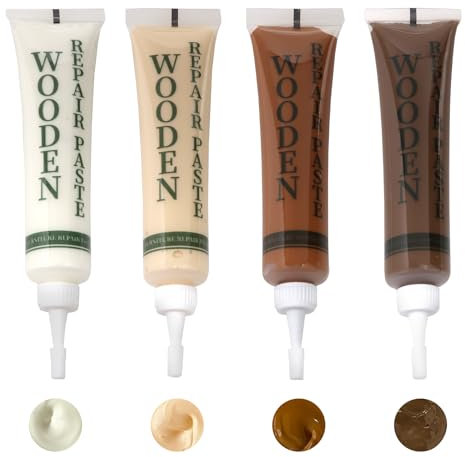 Wood Furniture Repair Kit, Brown Oak Wood Filler Laminate Floor Scratch Repair Kit White, Maple, and Light Brown Wood Touch Up Filler for Cracks, Hole, Table Door Scratches