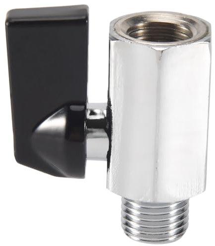Giuneuow Chrome Brass 1/4inch Ball Valve Threads Tap Male to Female Air Compressor Hose
