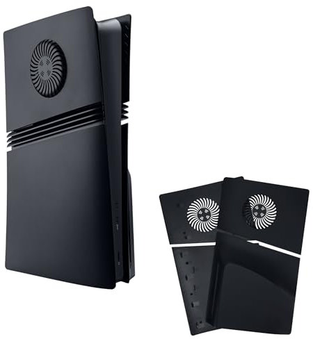 Mcbazel Replacement Faceplates Covers with Vent for PS5 Pro Disc Edition, Side Panel Plate for Playstation 5 Pro Disc Edition Console Cover(Black)
