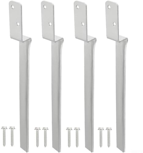 Bodenanker-Set für Holzpfosten, 4 verzinkte Stahlhülsen und 8 Schrauben für Quick Fix Outdoor Schaukel, Spielturm, Klettergerüst – kein Beton