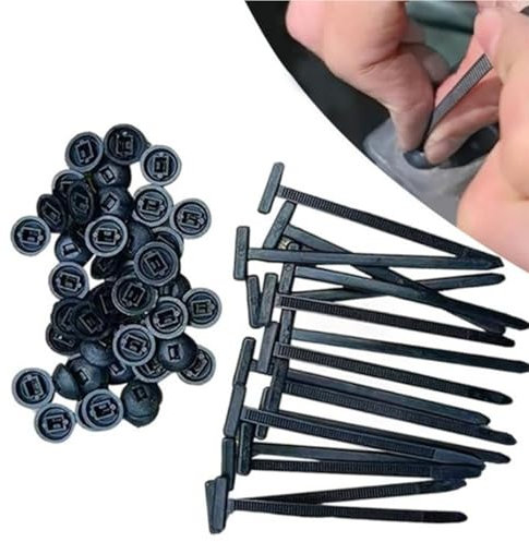 50 Pcs Nylon Universal Cable Tie Buckle, Self-Locking Nylon Zip Ties Holder, Multipurpose Plastic Cable Ties Tool for Car Daily Repair, General Household and Industrial Use