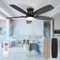 Mefine Ventilatore da Soffitto con Luce e Telecomando Silenzioso, 106cm Dimmerabile Lampada Ventilatore da Soffitto con 5 Pale Doppie, Effetto Legno/Nero per Camera da Letto, Soggiorno