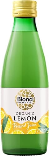 Biona Organic Lemon Juice 250ml, Pack of 6-100% Natural Organic Ingredients - Great Taste Award 2024 Winner - Free from Added Sugar - Not from Concentrate - For Salads, Cooking and Baking