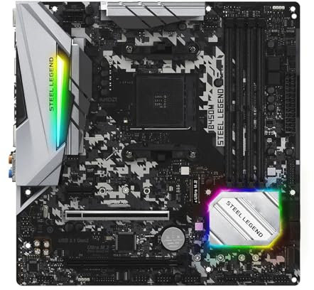 WLTDYZZLDN Scheda Madre Fit for ASROCK B450M Steel Legend Box AMD B450 M-ATX Supporto CPU AMD Ryzen 5/7/9 5600X 3700X 5900X Socket AM4 DDR4 HDMI M.2 Motherboard