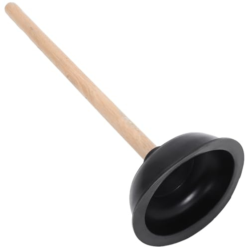 EPIGEIST Toilettenpümpel mit Holzgriff Starker Gummisauger für Verstopfte Wc abflüsse Wiederverwendbarer Rohrreiniger für Bad und Küche Effizienter Abflussreiniger gegen Blockaden Schwarz