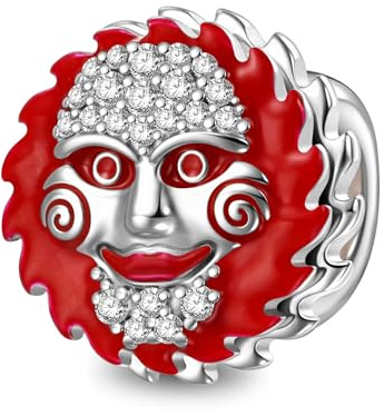 GNOCE Charm Anhänger Gefährliche Saw Abgetrenntes Bein Anhänger 925 Sterling Silber Geschenk für Mädchen Kinder Fit Alle Armband/Halskette (Horror Billy Puppe)