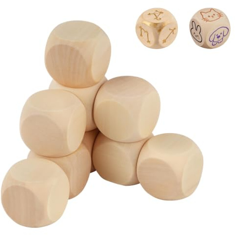 qjuwhua 100 Stk Holzwürfel Blanko 16x16x16mm Blanko Würfel Selbst Gestalten | Beschreibbarer Würfel Unlackiertes Holz Sechsseitig für DIY Handwerk Malen Dekorationen Bastelprojekte Gravieren