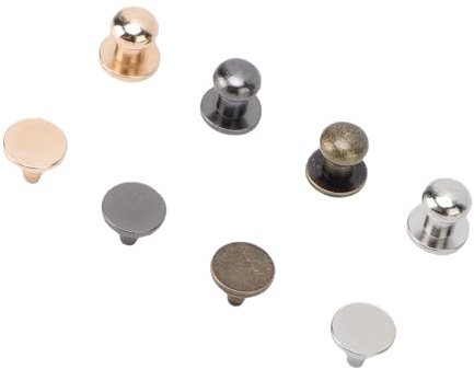 KUIDAMOS Rundkopf-Knopfnieten-Set, Langlebige Nieten für Lederhandwerk, Taschen, Schuhe, Bronze, 40 Sets