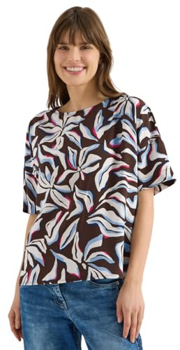 Cecil Damen Kurzarm Bluse mit Print und Knöpfen