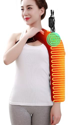 Elektrische Heizung Schulterwickel/Armwärmer - 3 Temperatureinstellungen, 4 Timer, Großflächige Heizung, Unisex Tragbar, Lang/Kurz Stil für Zuhause/Büro