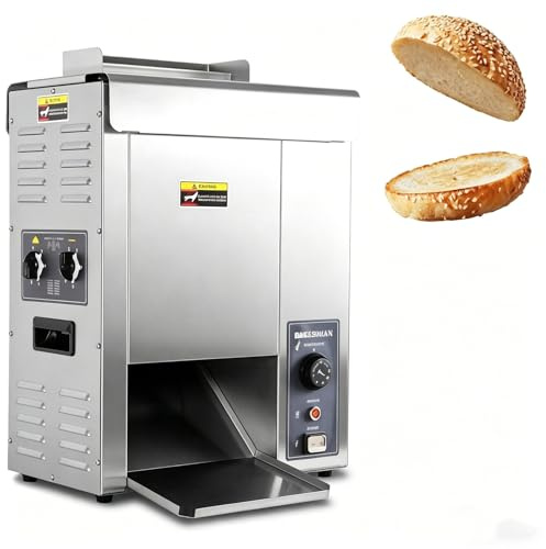 Tostadora De Calentamiento Rápido De 2000 W Para Panes De Hamburguesa; Tostadora Vertical Comercial Con Control De Temperatura (50-300 °C) Diseño De Doble Fi-la Para Panaderías