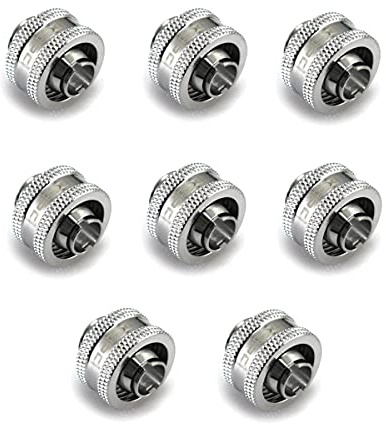 XSPC G1/4 to 3/8 ID 5/8 OD Compression Fitting V2 - Chrome (8 Pack)